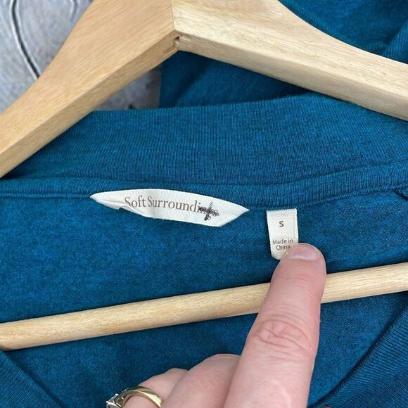 Soft Surroundings Teal Madeline Tunic light sweater long sleeve size Small - Picture 11 of 14